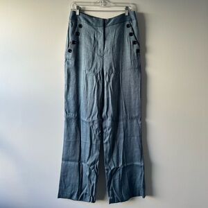 Veronica Beard blue textured wide leg pants